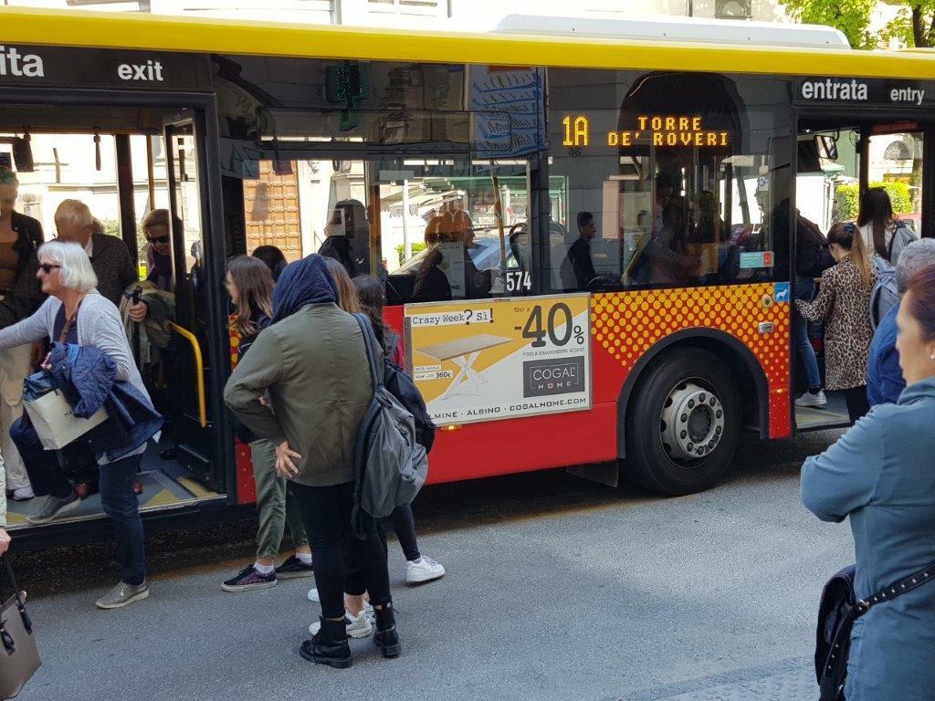 Pubblicità tabelle autobus ATB Bergamo